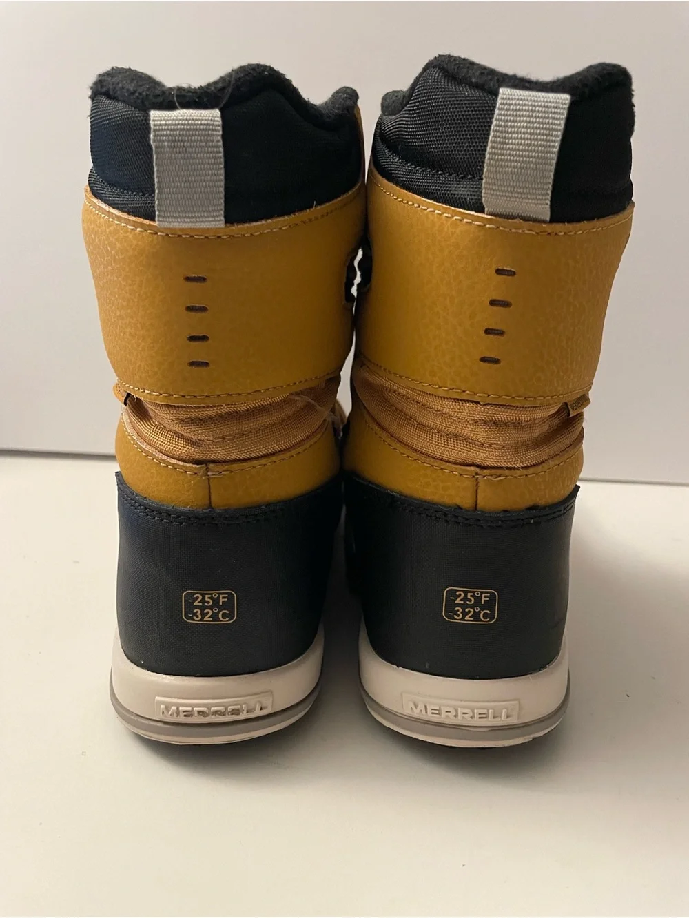 Merrell Kids Black and Mustard Lace-Up Winter Boots